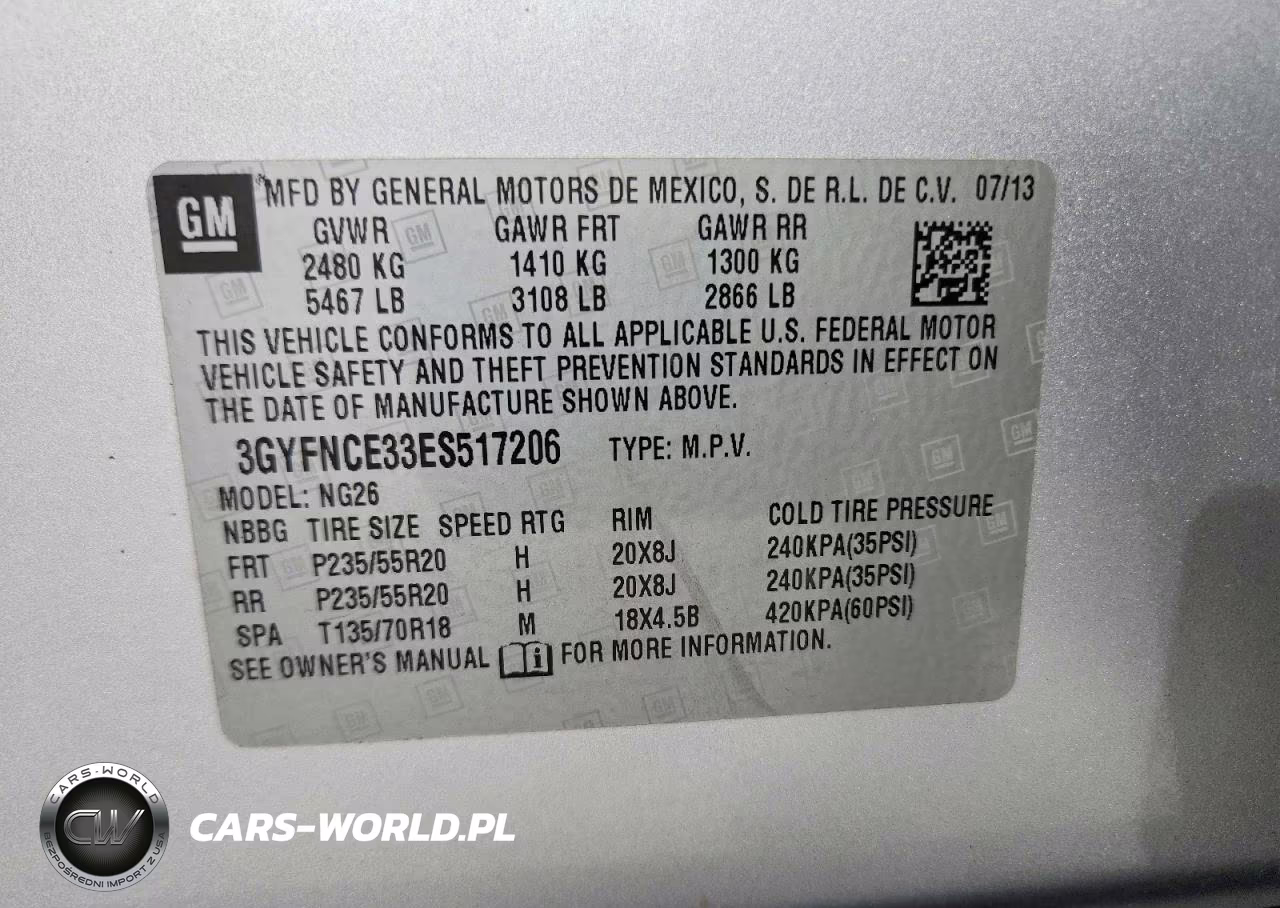 2014 Cadillac Srx Performance Collection VIN:3GYFNCE33ES517206 - 14