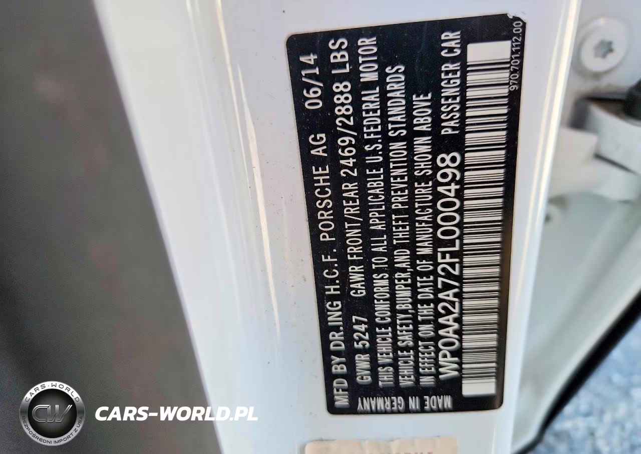 2015 Porsche Panamera 2 VIN:WP0AA2A72FL000498 - 12