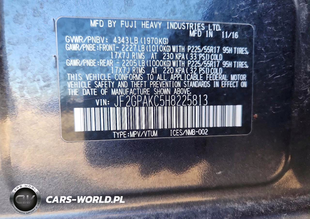 2017 Subaru Crosstrek Limited VIN:JF2GPAKC5H8225813 - 13