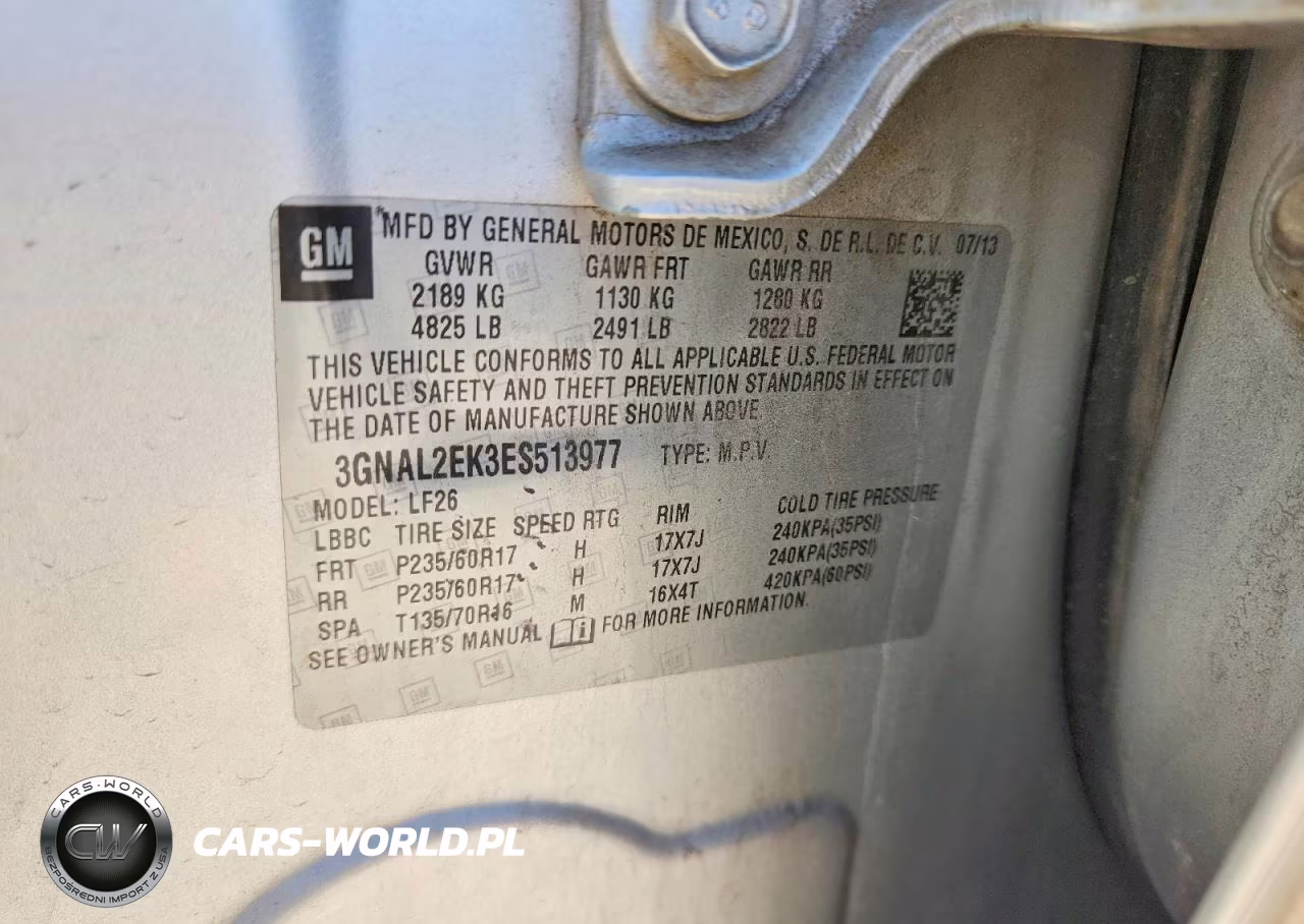 2014 Chevrolet Captiva Ls VIN:3GNAL2EK3ES513977 - 12
