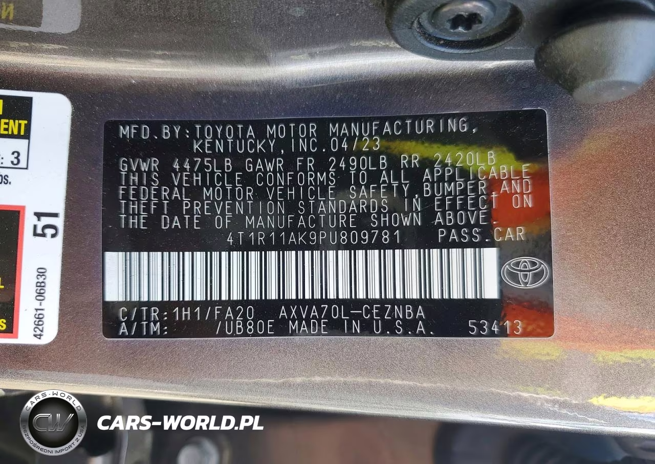 2023 Toyota Camry Le VIN:4T1R11AK9PU809781 - 12