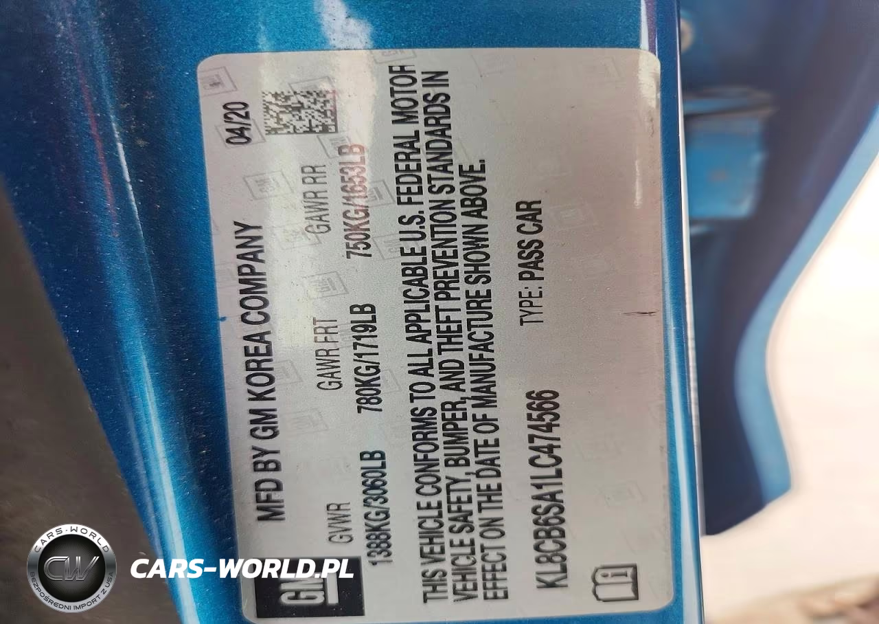 2020 Chevrolet Spark Ls VIN:KL8CB6SA1LC474566 - 13
