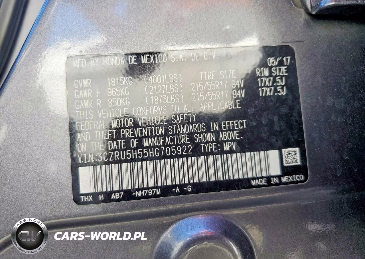 2017 Honda Hr-V Ex VIN:3CZRU5H55HG705922 - 13