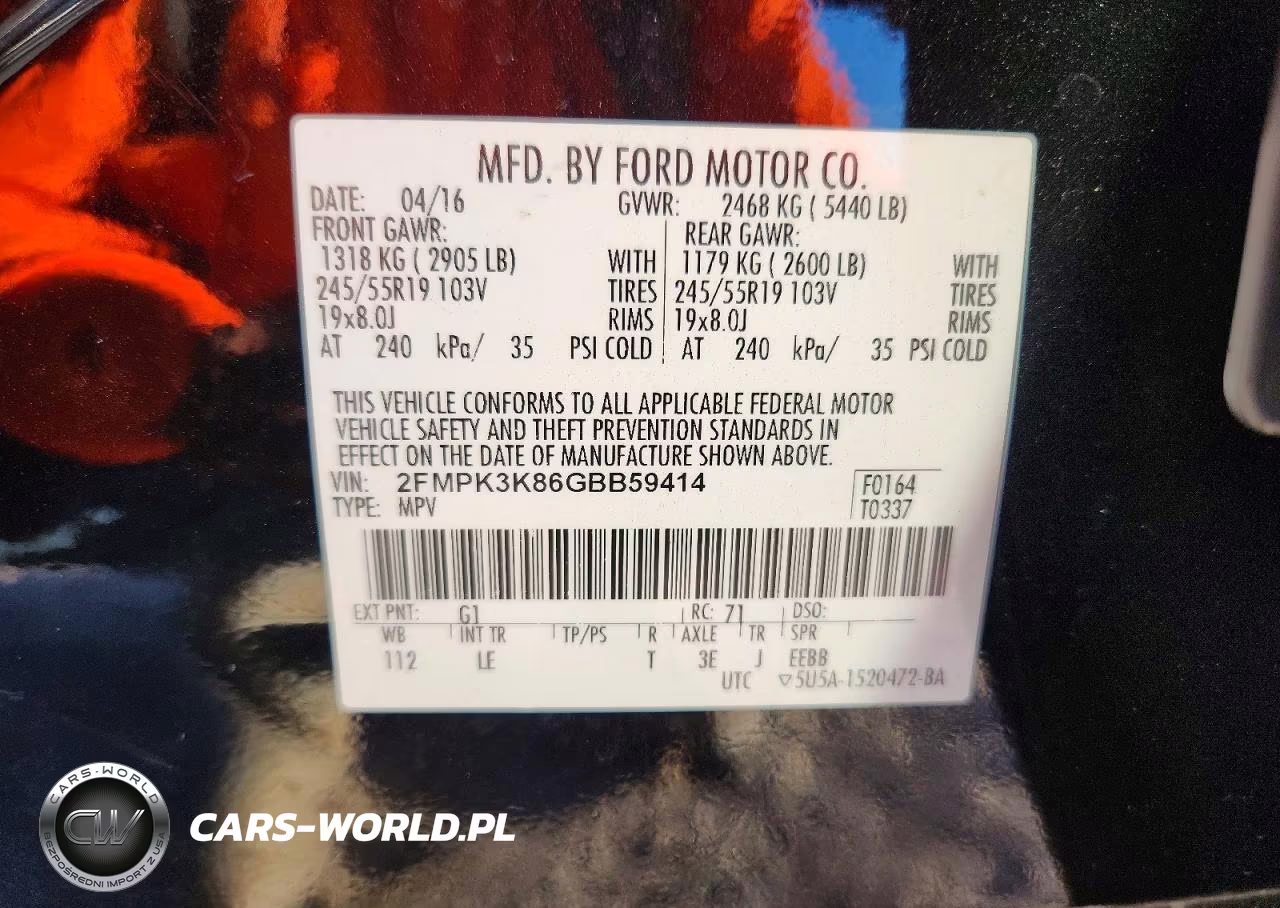 2016 Ford Edge Titanium VIN:2FMPK3K86GBB59414 - 13