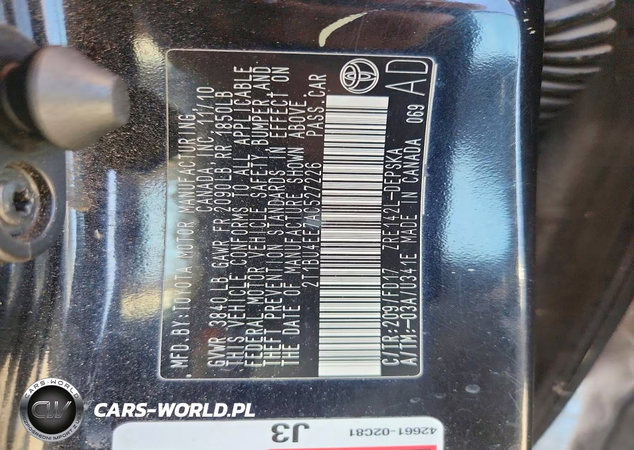 2010 Toyota Corolla S VIN:2T1BU4EE7AC527226 - 12