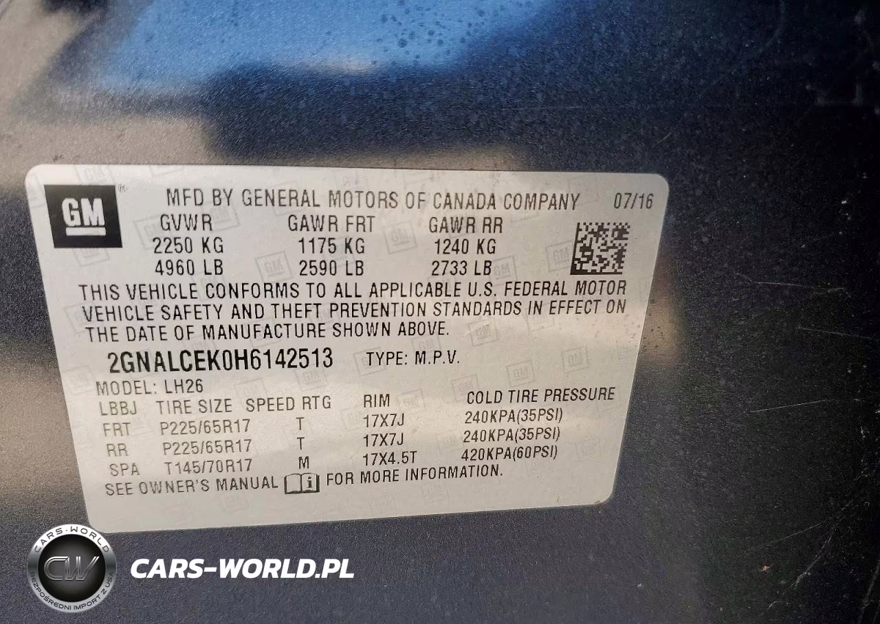2017 Chevrolet Equinox Lt VIN:2GNALCEK0H6142513 - 13