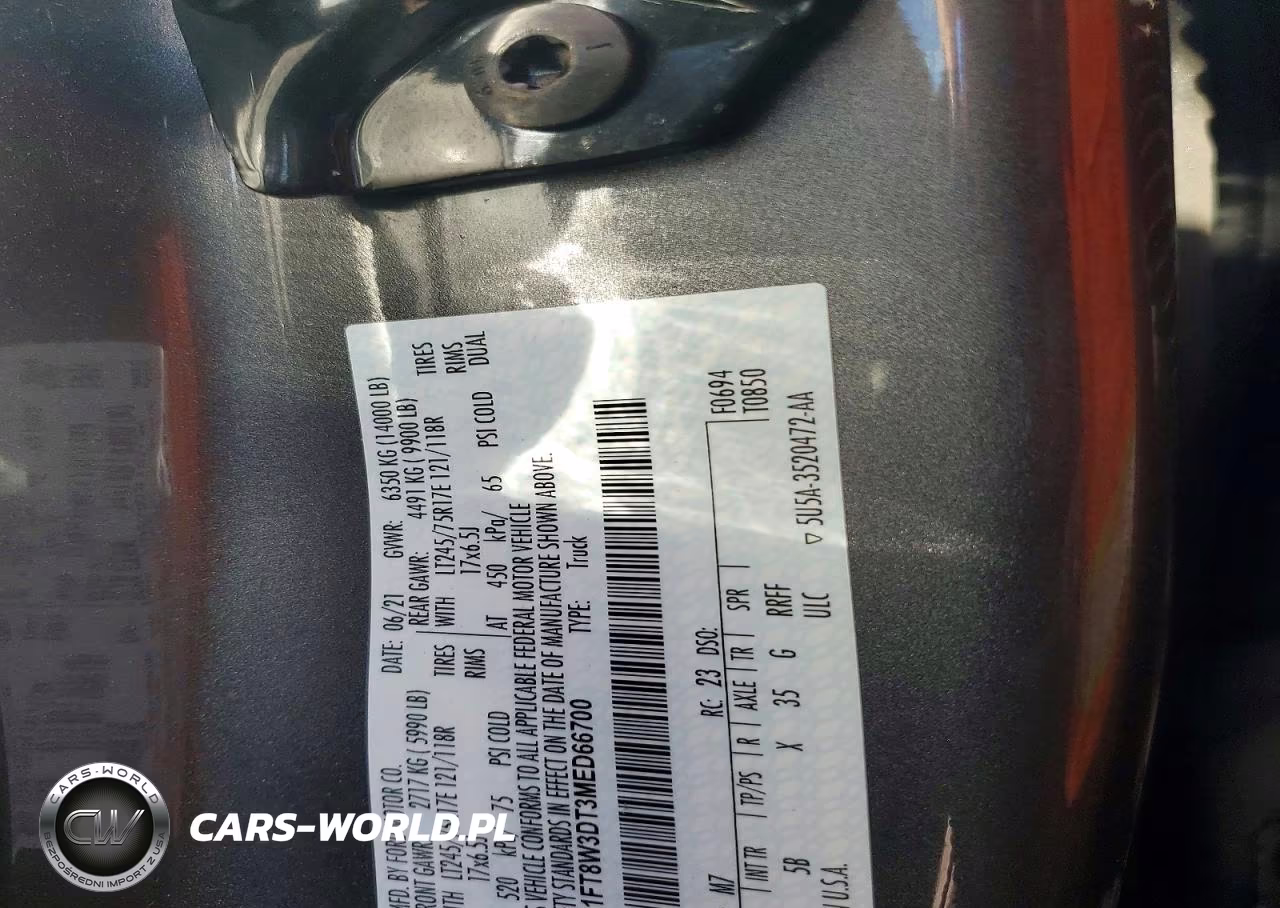 2021 Ford F350 Super Duty VIN:1FT8W3DT3MED66700 - 14