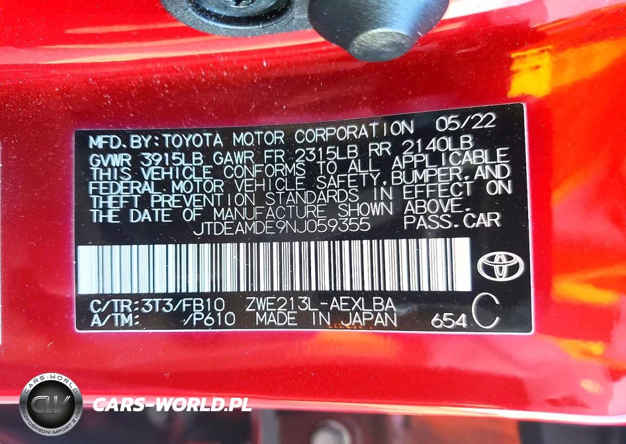 2022 Toyota Corolla Le VIN:JTDEAMDE9NJ059355 - 12
