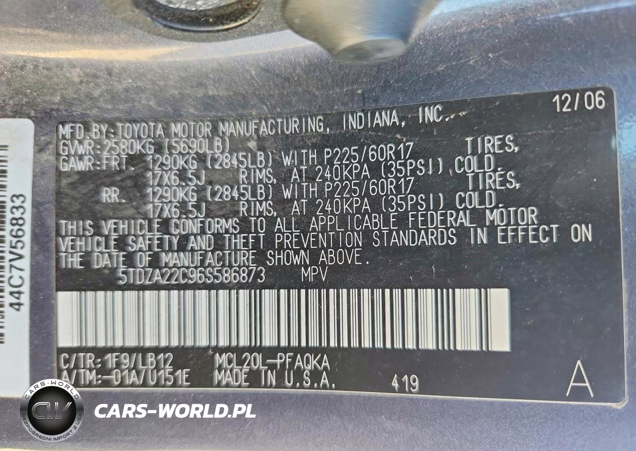 2006 Toyota Sienna Xle 7 Passenger VIN:5TDZA22C96S586873 - 13