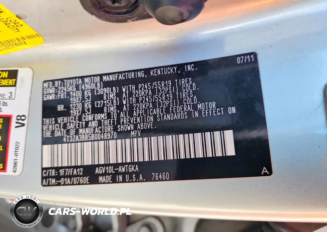 2011 Toyota Venza Fwd 4Cyl VIN:4T3ZA3BB5BU048970 - 13