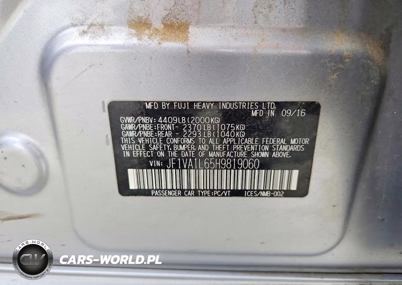 2017 Subaru Wrx Limited VIN:JF1VA1L65H9819060 - 13