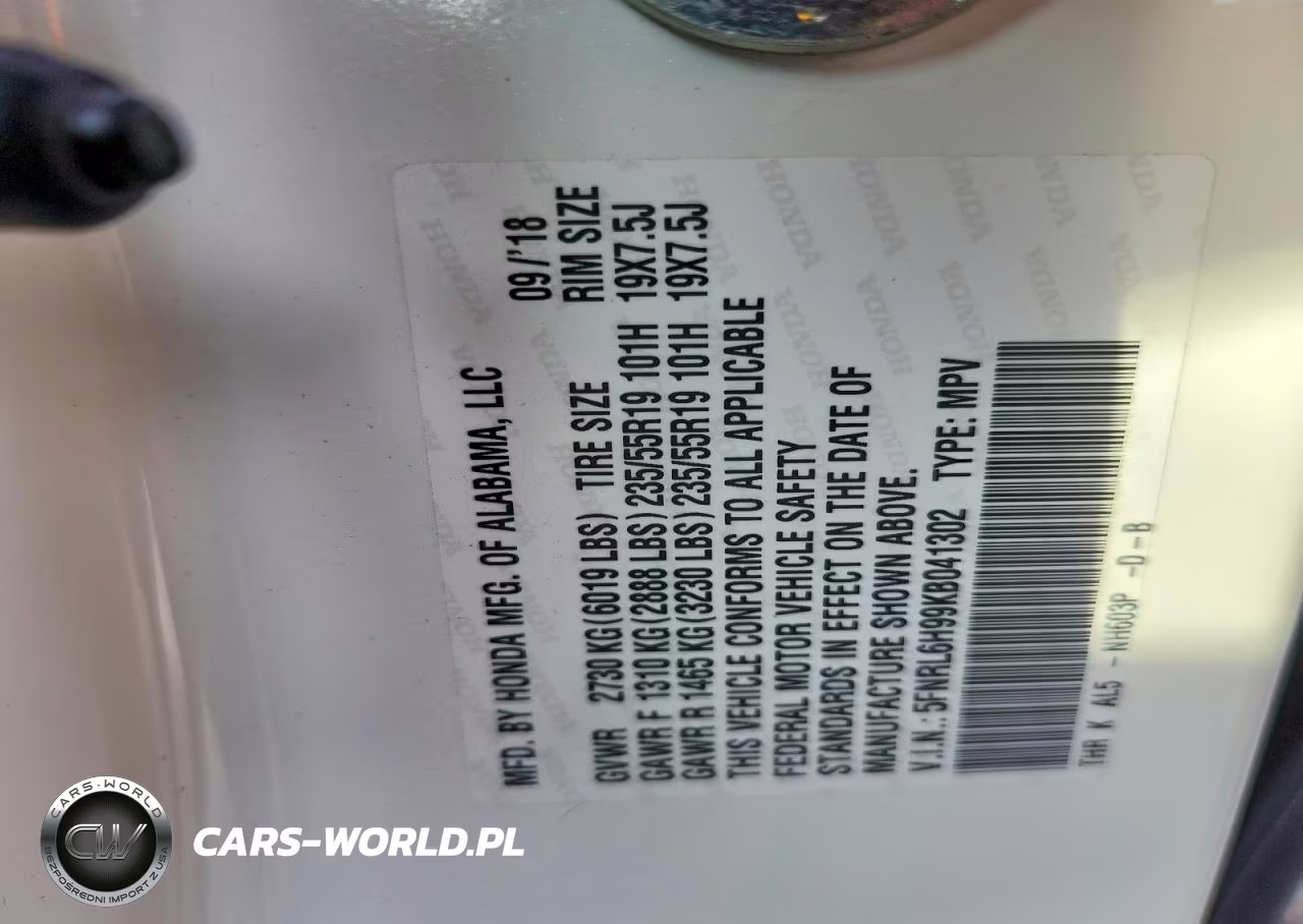 2019 Honda Odyssey Elite VIN:5FNRL6H99KB041302 - 14