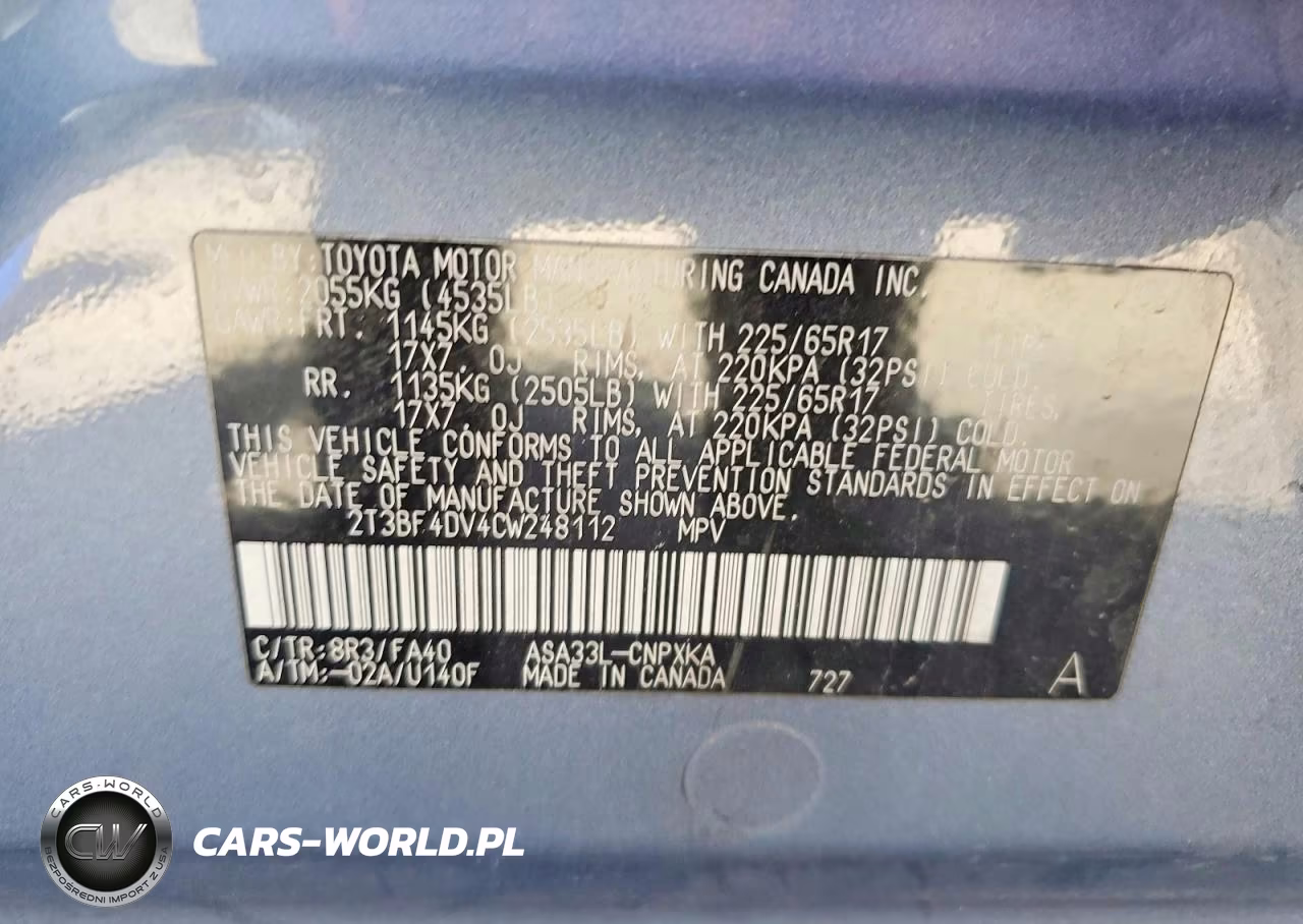 2012 Toyota Rav4 Base VIN:2T3BF4DV4CW248112 - 14