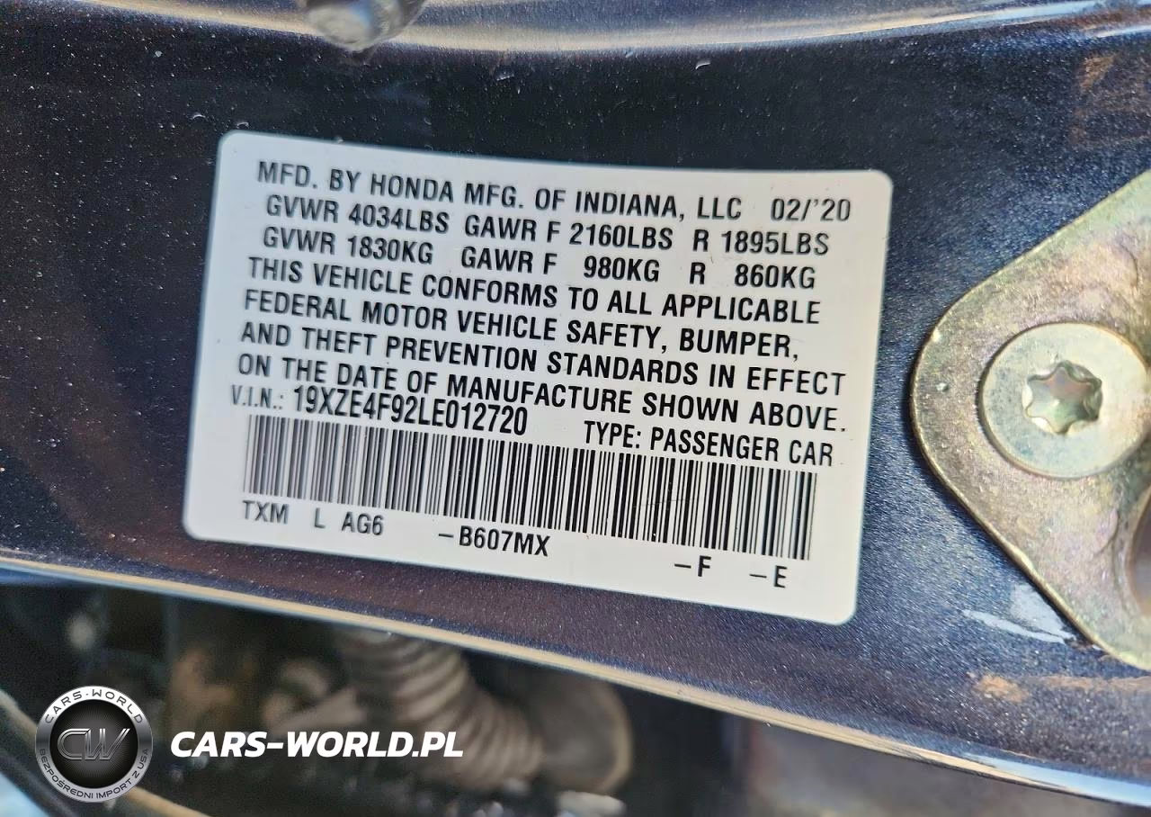 2020 Honda Insight Touring VIN:19XZE4F92LE012720 - 13