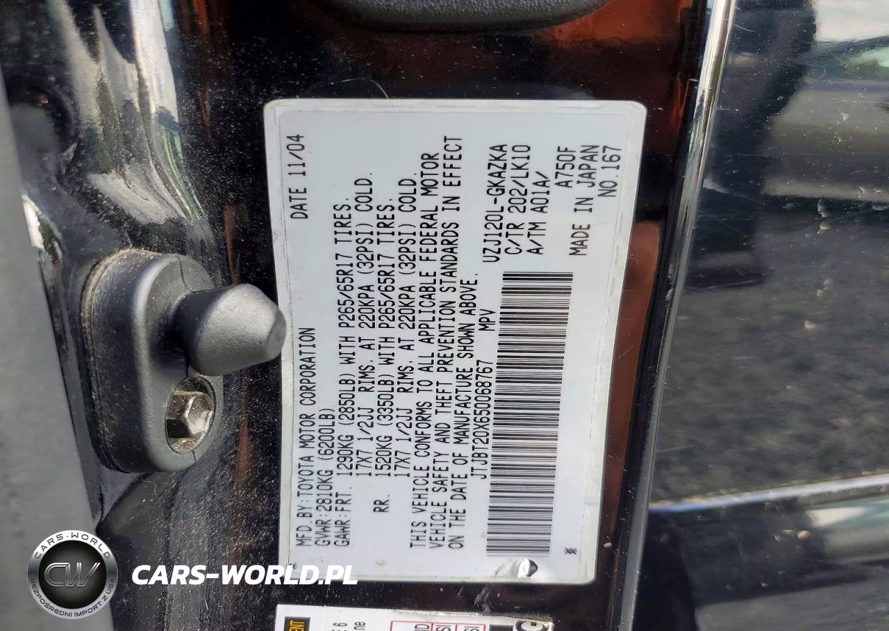 2005 Lexus Gx 470 VIN:JTJBT20X650068767 - 13