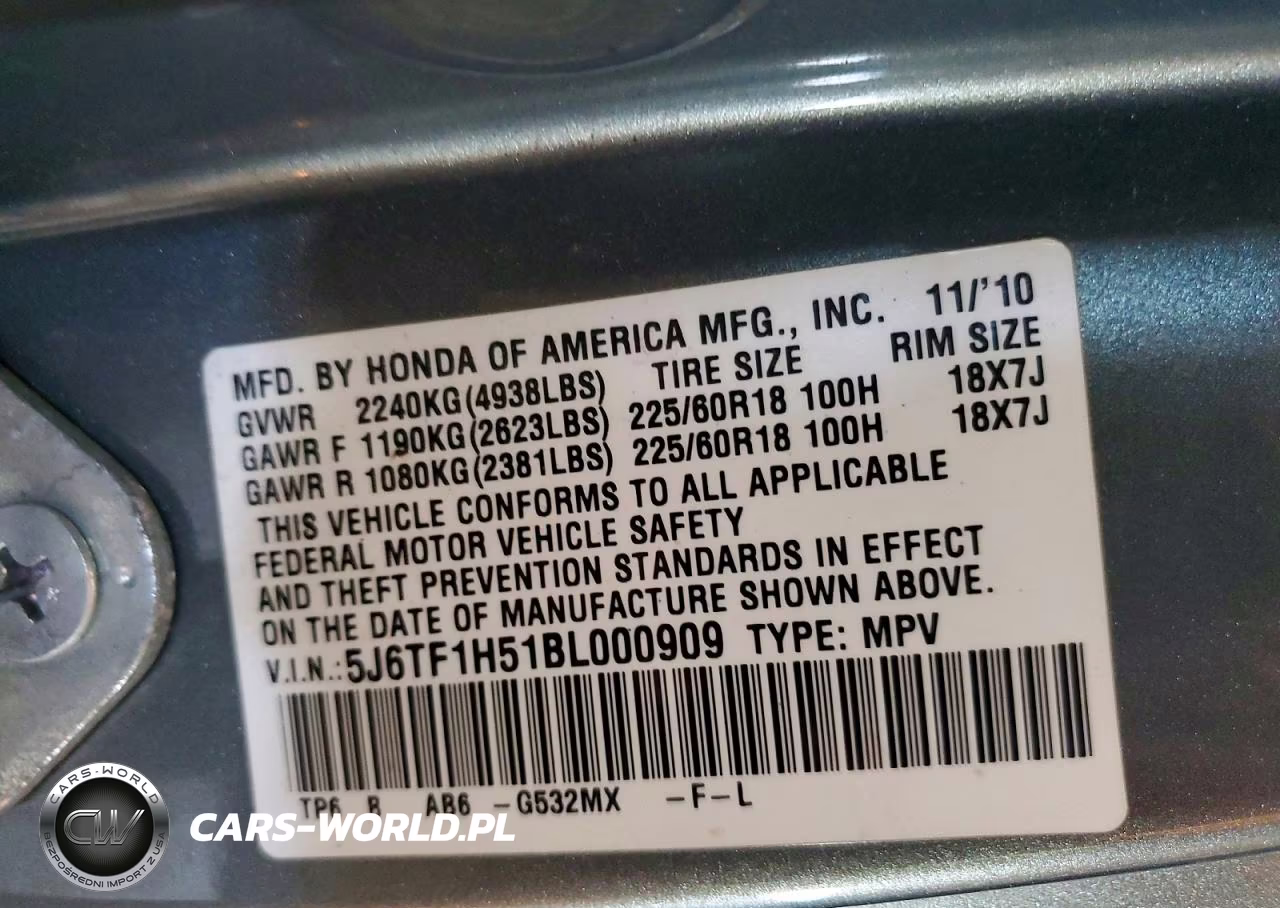 2011 Honda Accord Crosstour Exl VIN:5J6TF1H51BL000909 - 12