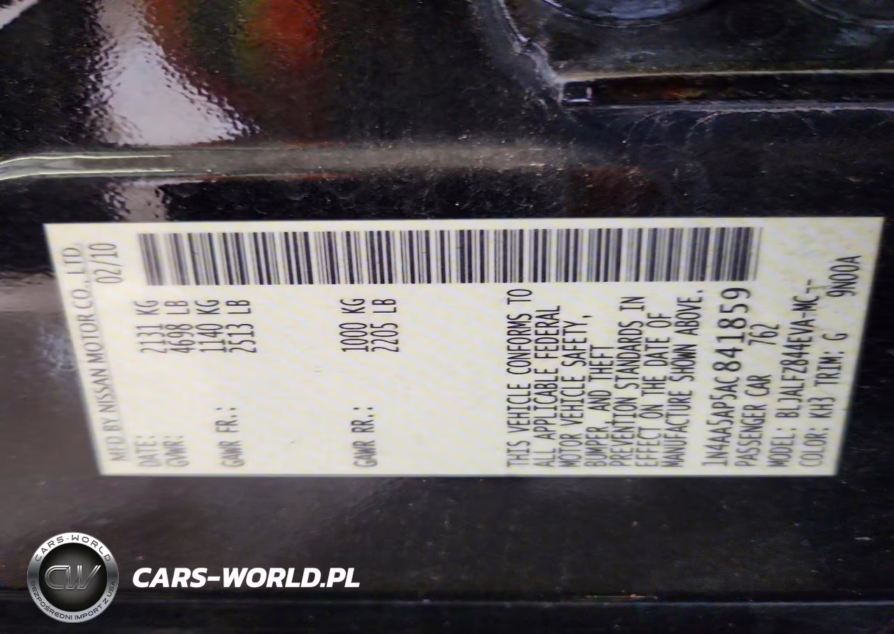 2010 Nissan Maxima 3.5 S VIN:1N4AA5AP5AC841859 - 12