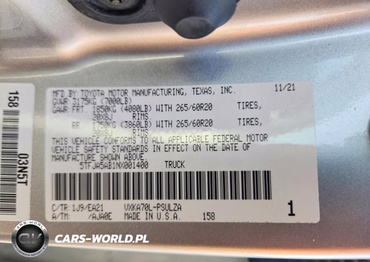 2022 Toyota Tundra Crewmax Limited VIN:5TFJA5AB1NX001400 - 12