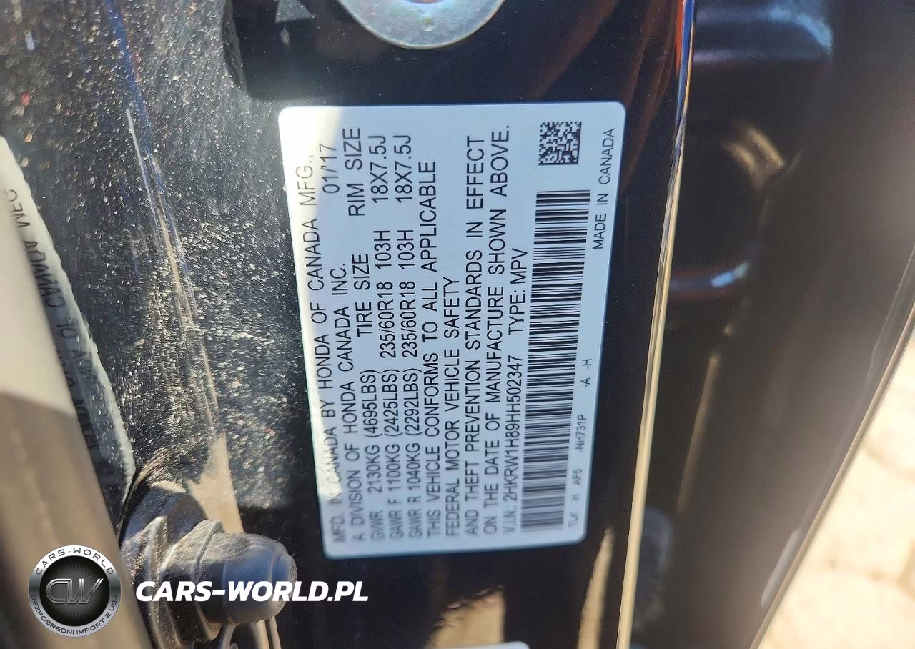 2017 Honda Cr-V Exl VIN:2HKRW1H89HH502347 - 13