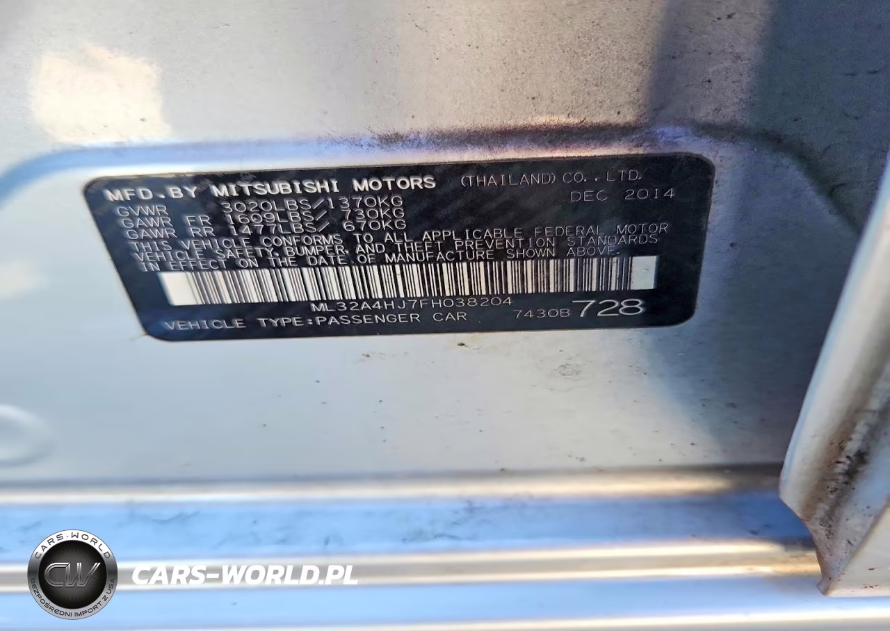2015 Mitsubishi Mirage Es VIN:ML32A4HJ7FH038204 - 12