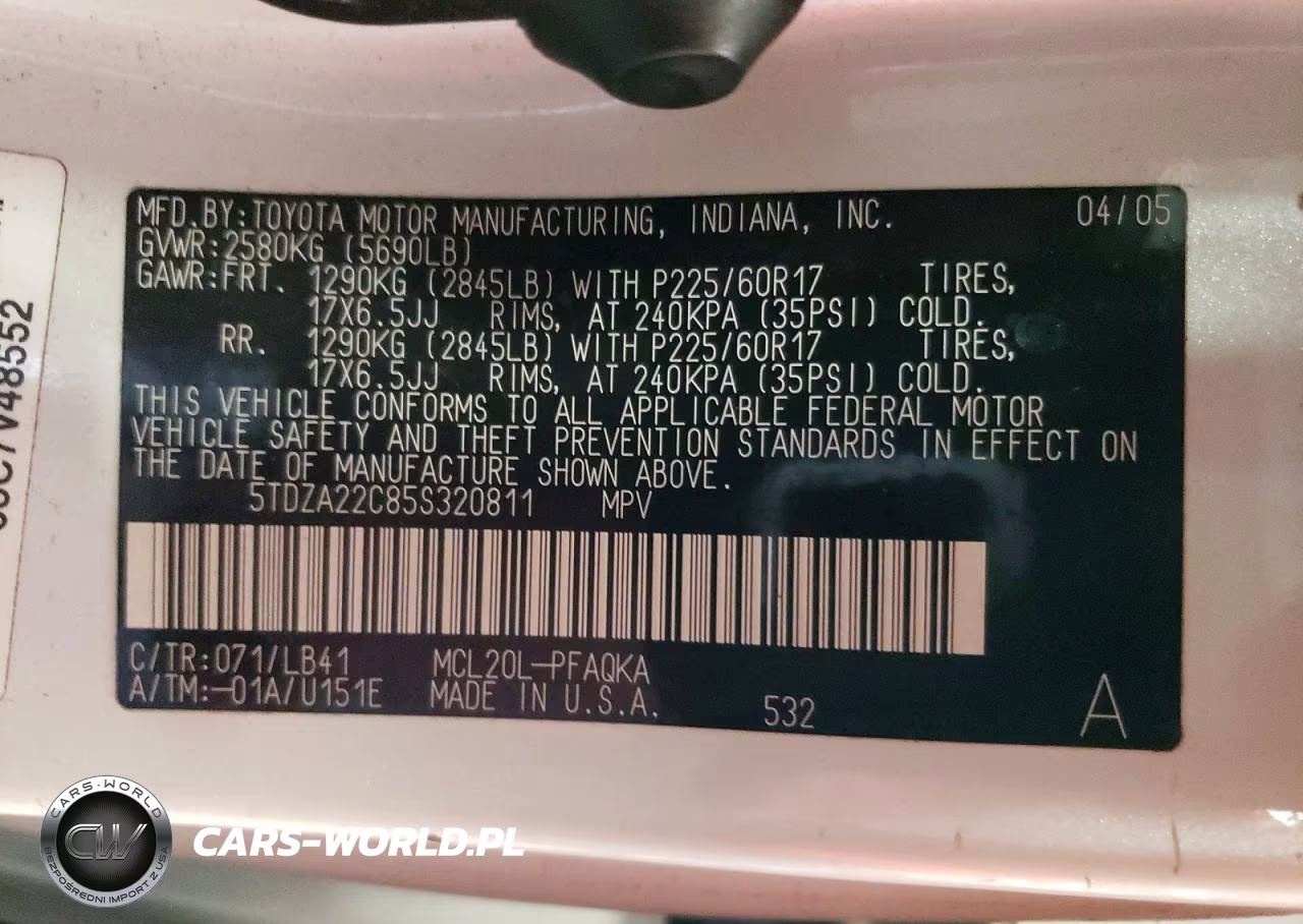 2005 Toyota Sienna Limited VIN:5TDZA22C85S320811 - 13