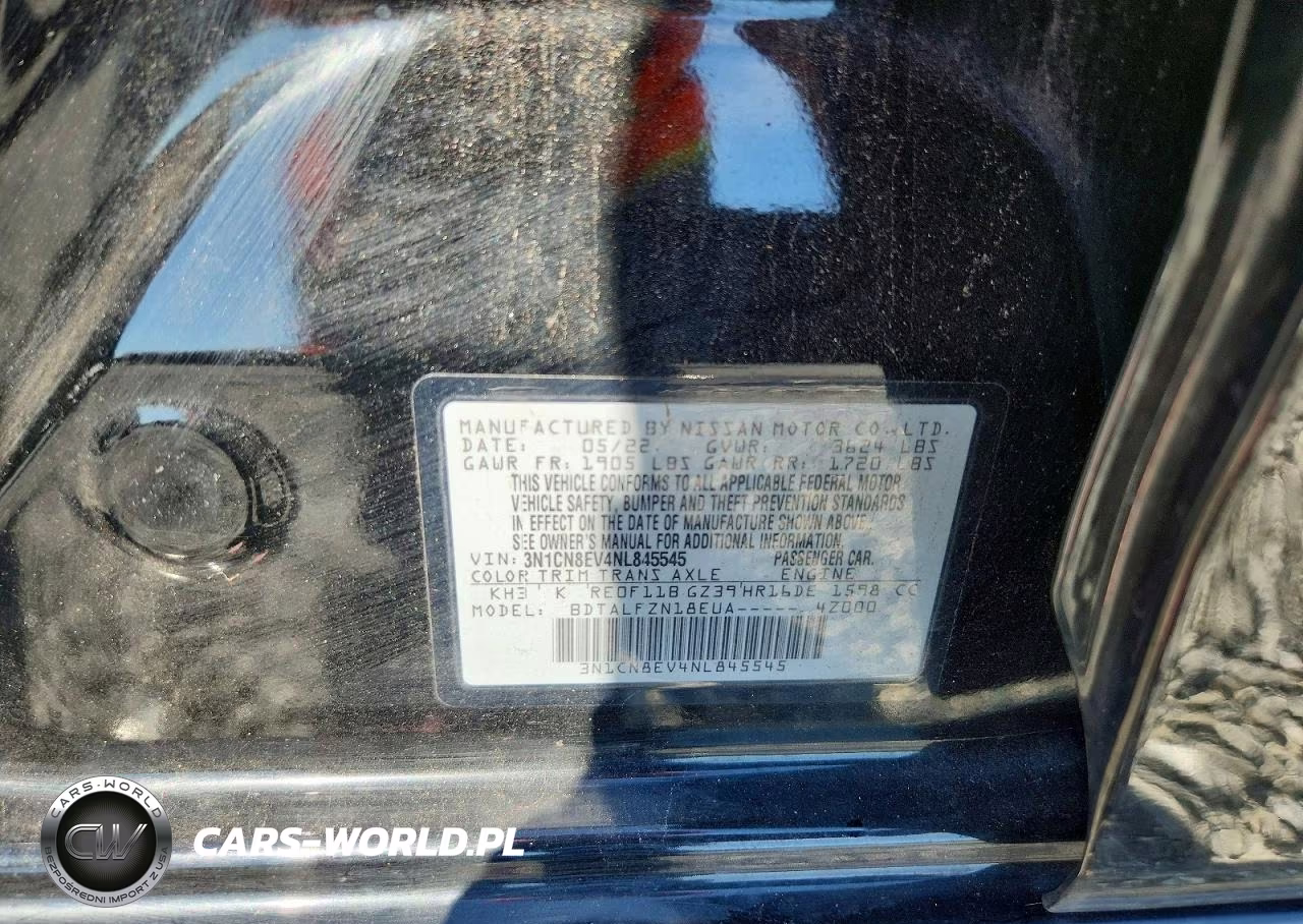 2022 Nissan Versa Sv VIN:3N1CN8EV4NL845545 - 13