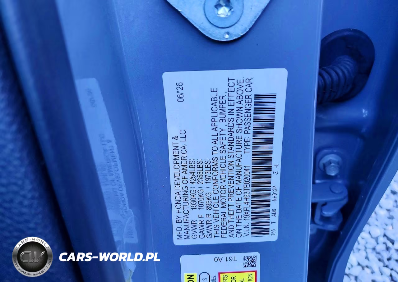 2026 Honda Civic Sport Touring VIN:19XFL4H93TE020041 - 12