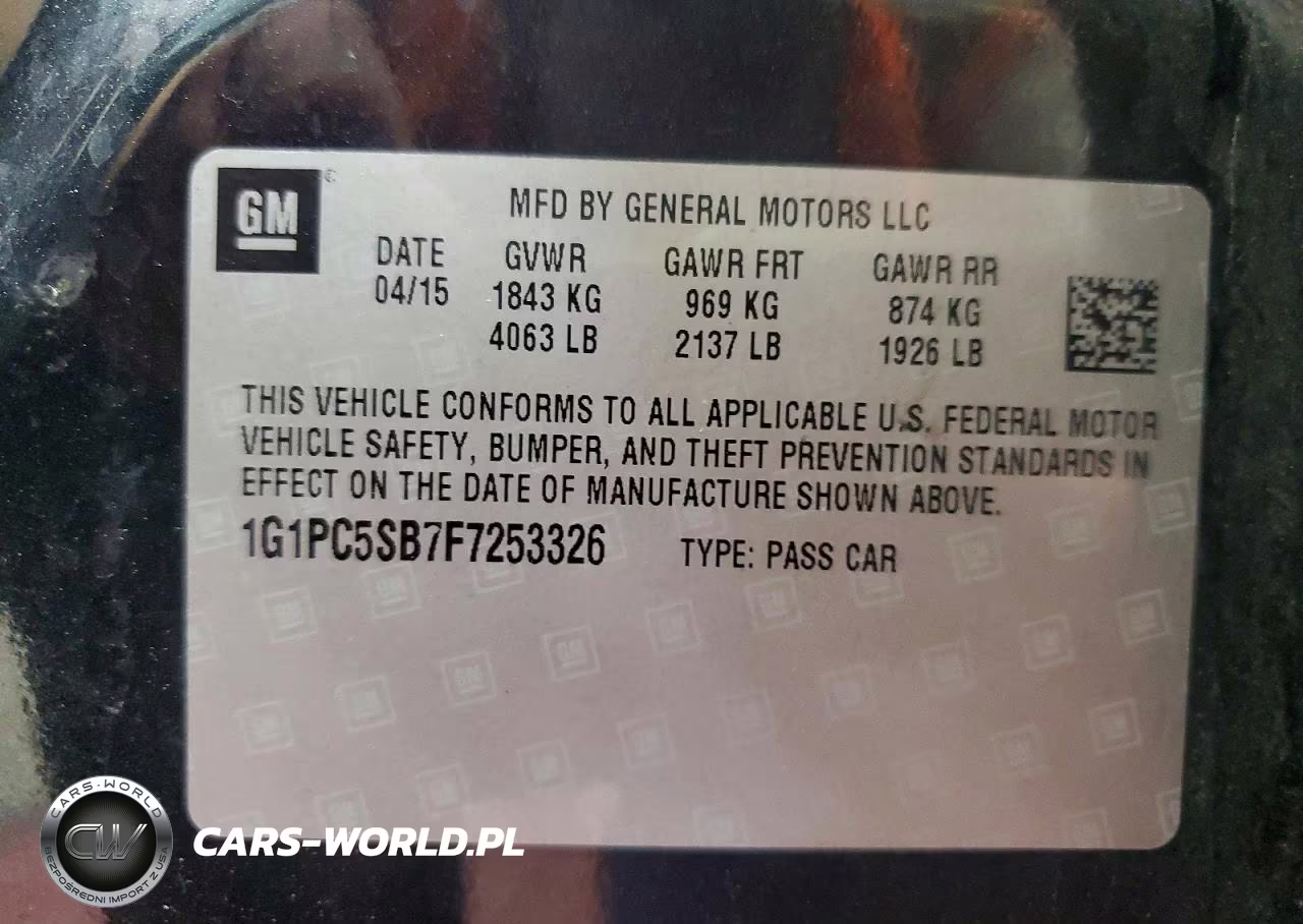 2015 Chevrolet Cruze Lt VIN:1G1PC5SB7F7253326 - 12