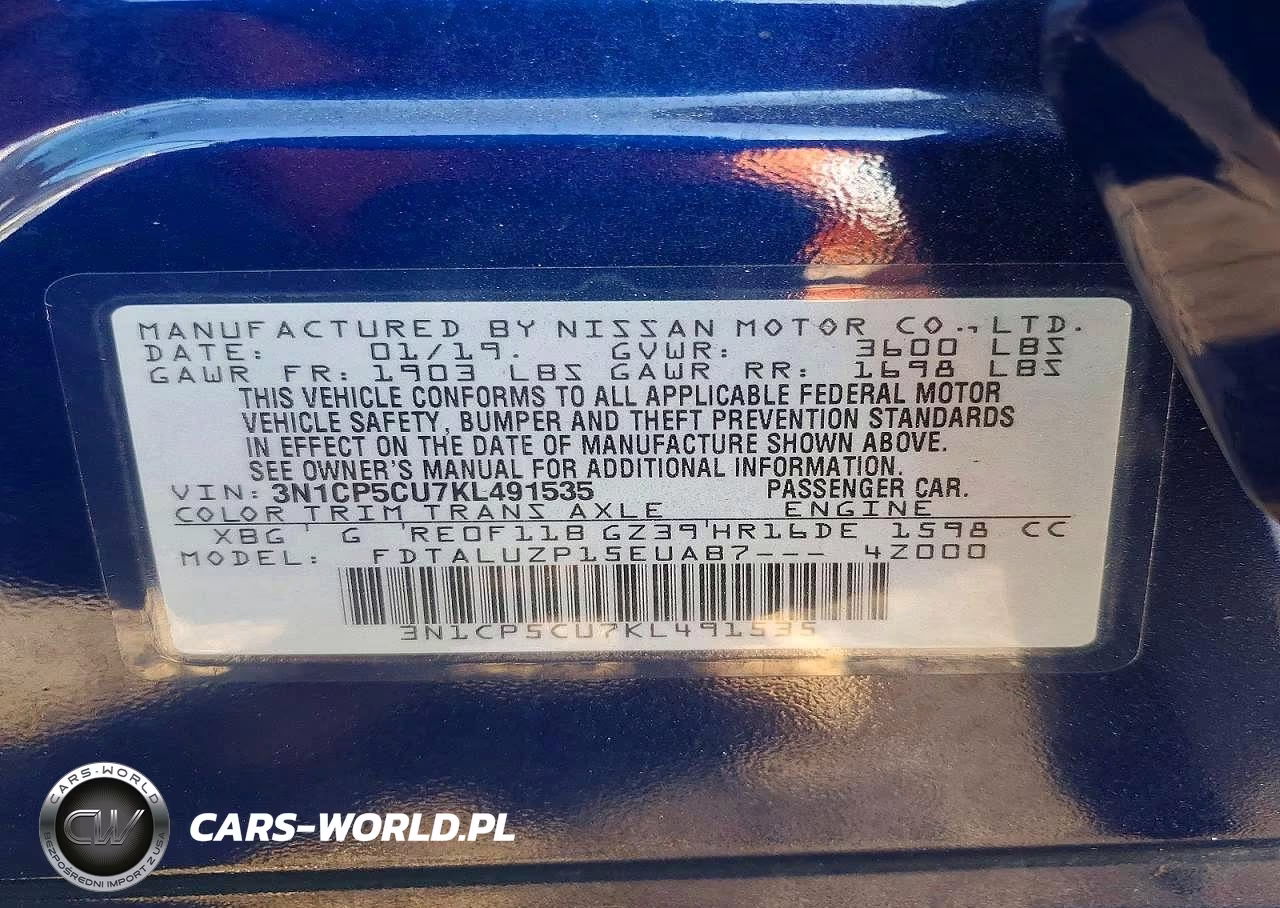 2019 Nissan Kicks S VIN:3N1CP5CU7KL491535 - 13