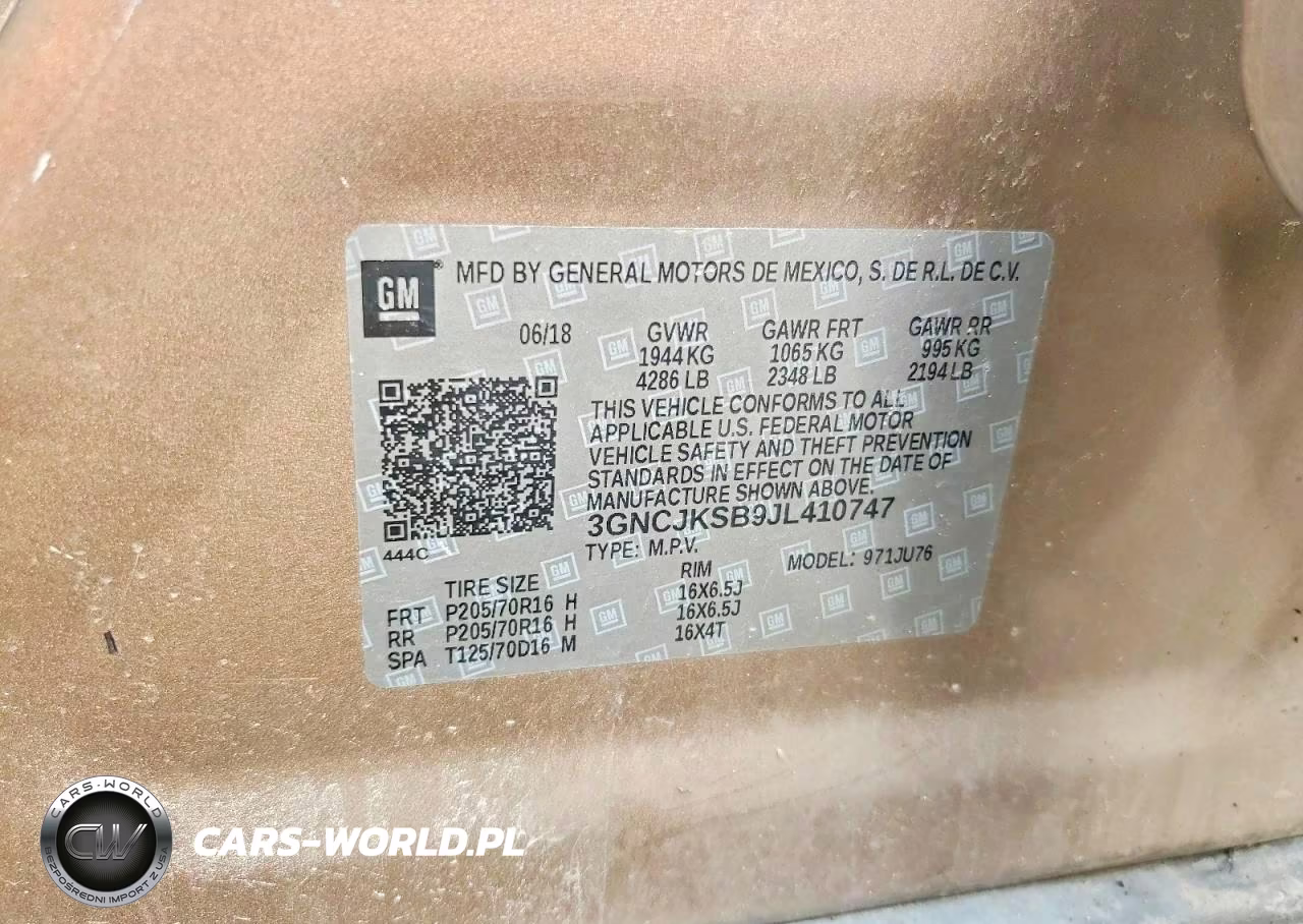 2018 Chevrolet Trax Ls VIN:3GNCJKSB9JL410747 - 13