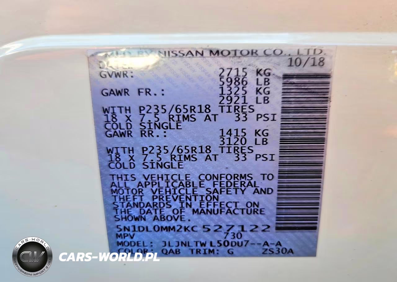 2019 Nissan Murano S VIN:5N1AZ2MJ0KN132900 - 13