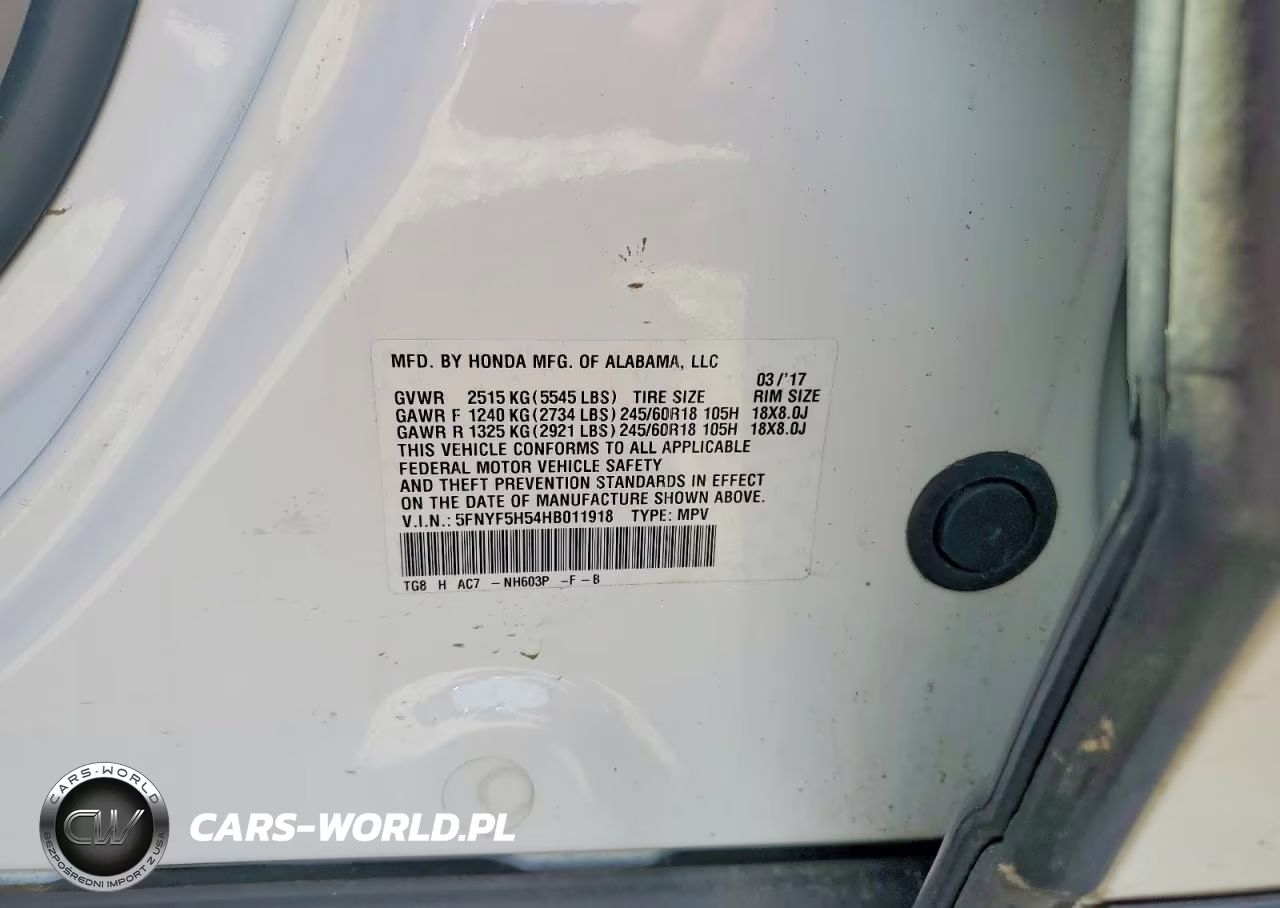 2017 Honda Pilot Exl VIN:5FNYF5H54HB011918 - 14