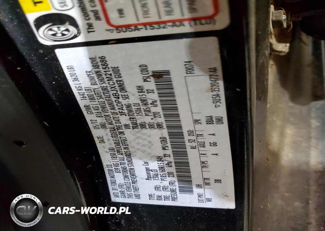 2012 Ford Fiesta Se VIN:3FADP4BJXCM215886 - 12