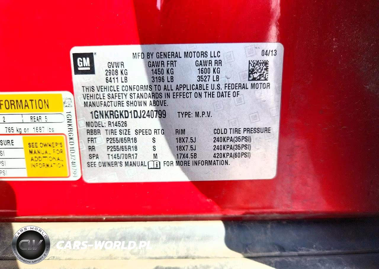 2013 Chevrolet Traverse Lt VIN:1GNKRGKD1DJ240799 - 12