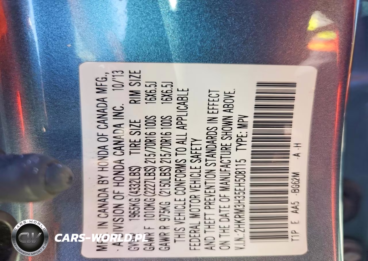 2014 Honda Cr-V Lx VIN:2HKRM3H35EH508115 - 14