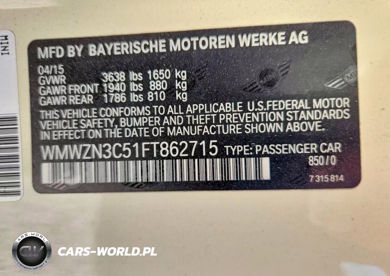 2015 Mini Cooper VIN:WMWZN3C51FT862715 - 14