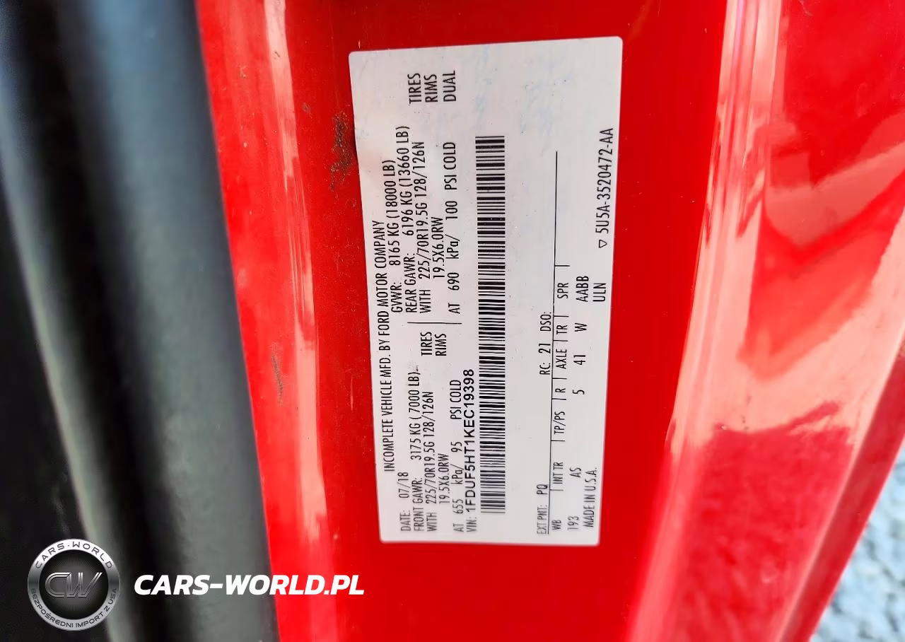 2019 Ford F550 Super Duty VIN:1FDUF5HT1KEC19398 - 11