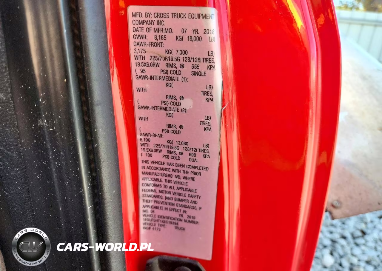 2019 Ford F550 Super Duty VIN:1FDUF5HT1KEC19398 - 12