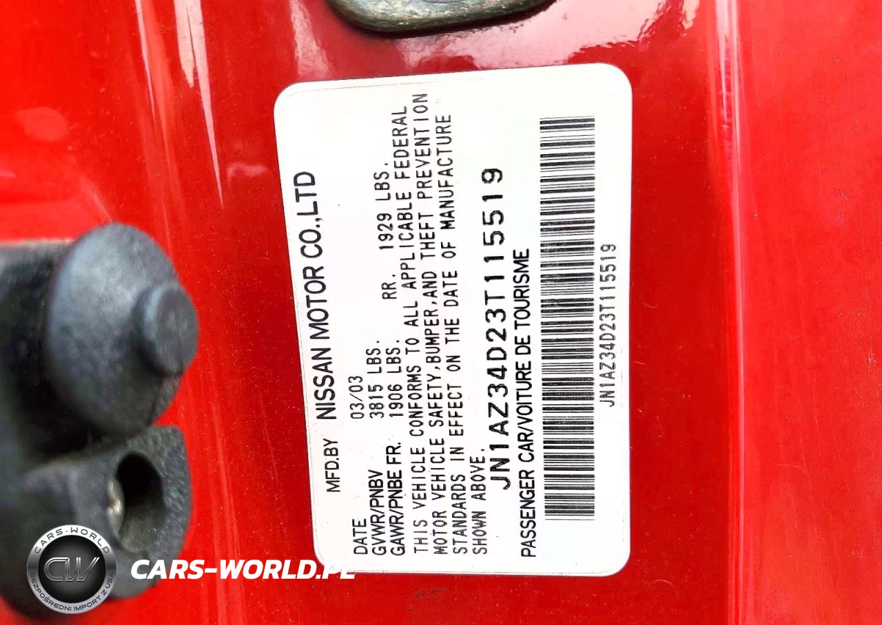 2003 Nissan 350Z Coupe VIN:JN1AZ34D23T115519 - 12