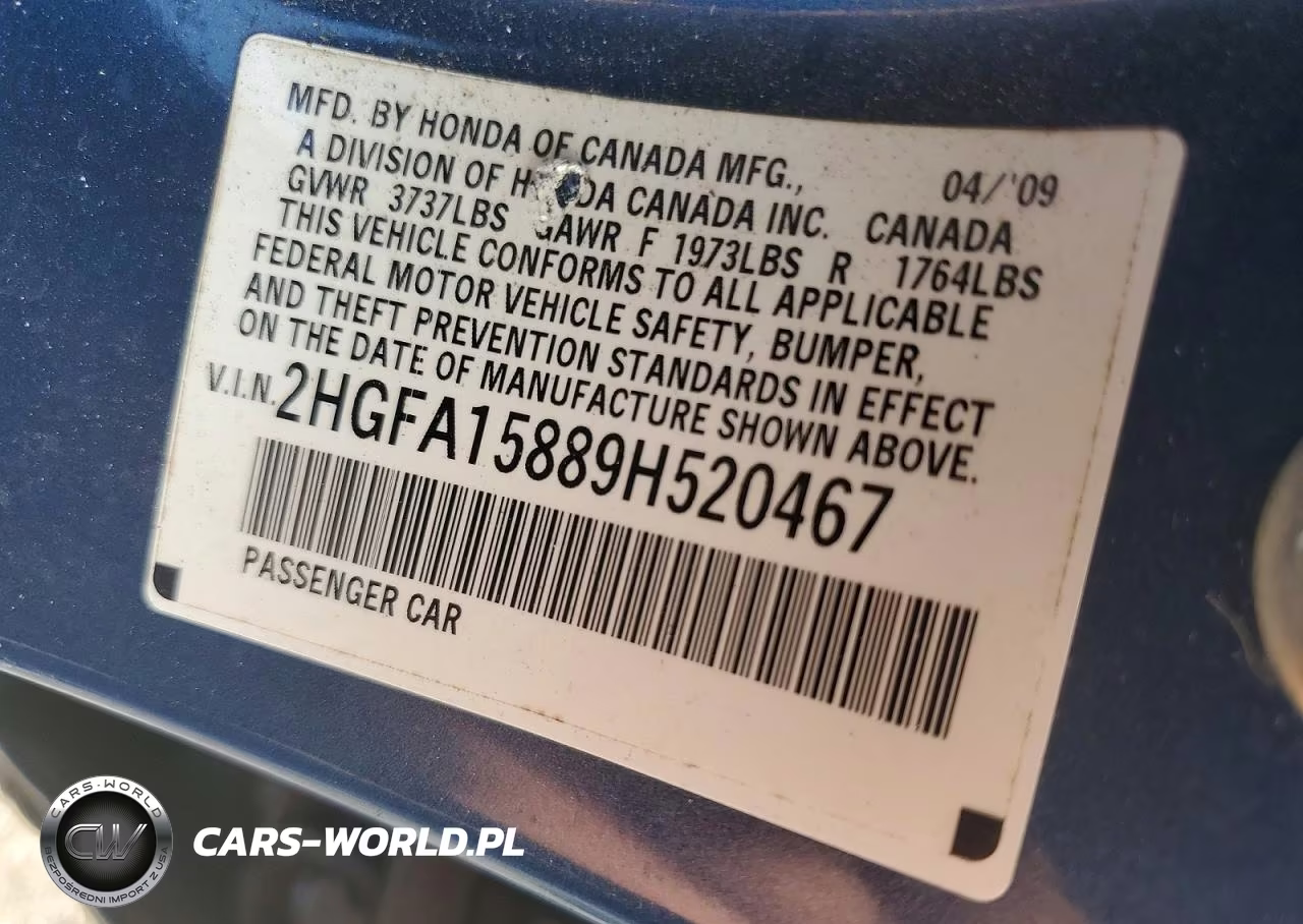 2009 Honda Civic Ex VIN:2HGFA15889H520467 - 12