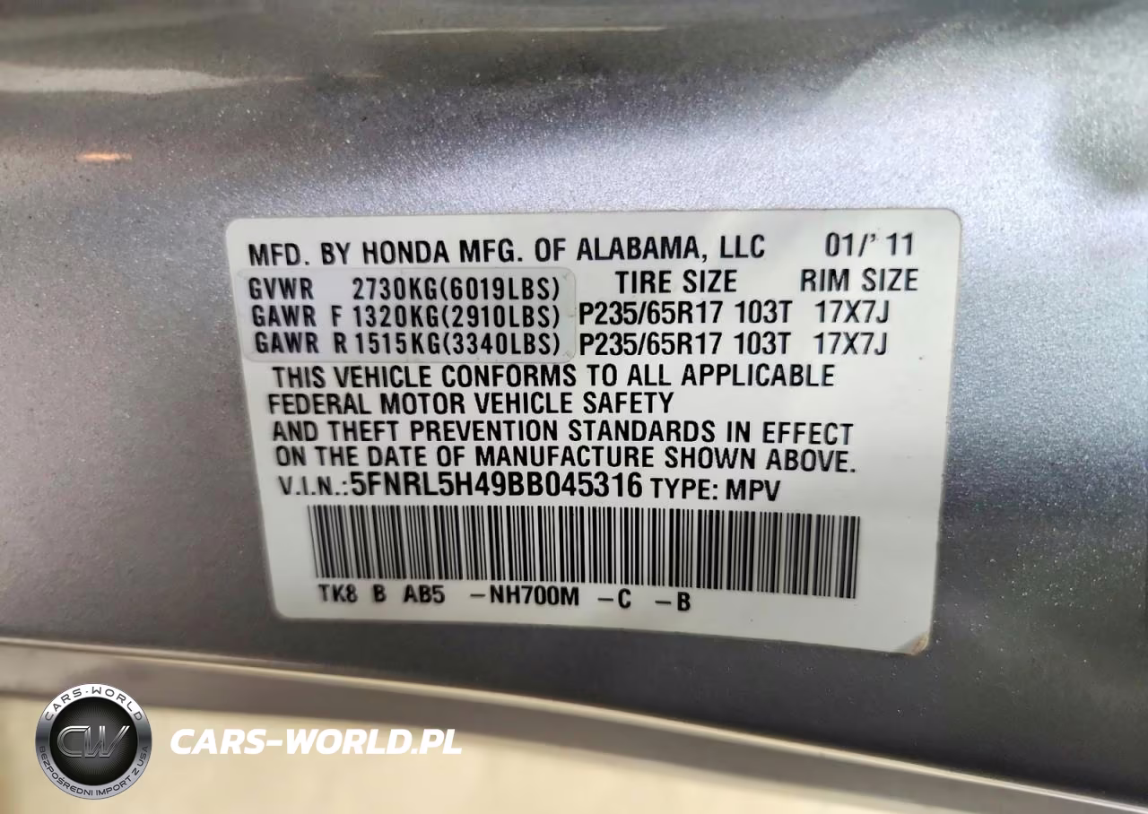 2011 Honda Odyss Ex-L VIN:5FNRL5H49BB045316 - 14