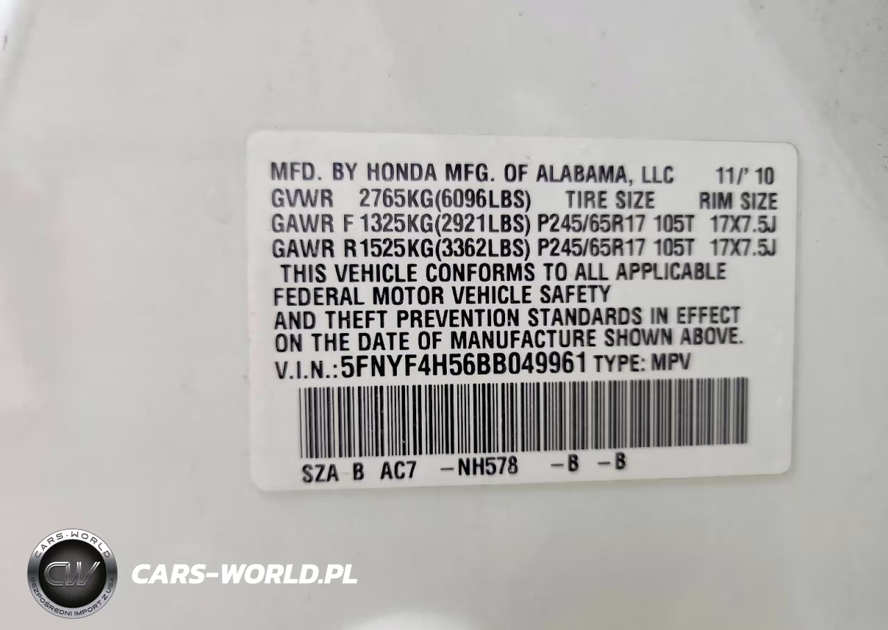 2011 Honda Pilot Exl VIN:5FNYF4H56BB049961 - 13
