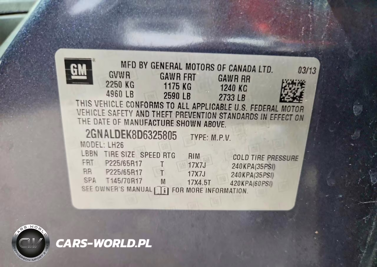 2013 Chevrolet Equinox Lt VIN:2GNALDEK8D6325805 - 13