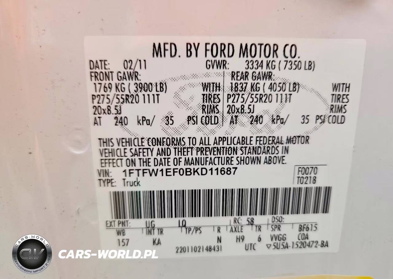 2011 Ford F150 Supercrew VIN:1FTFW1EF0BKD11687 - 12