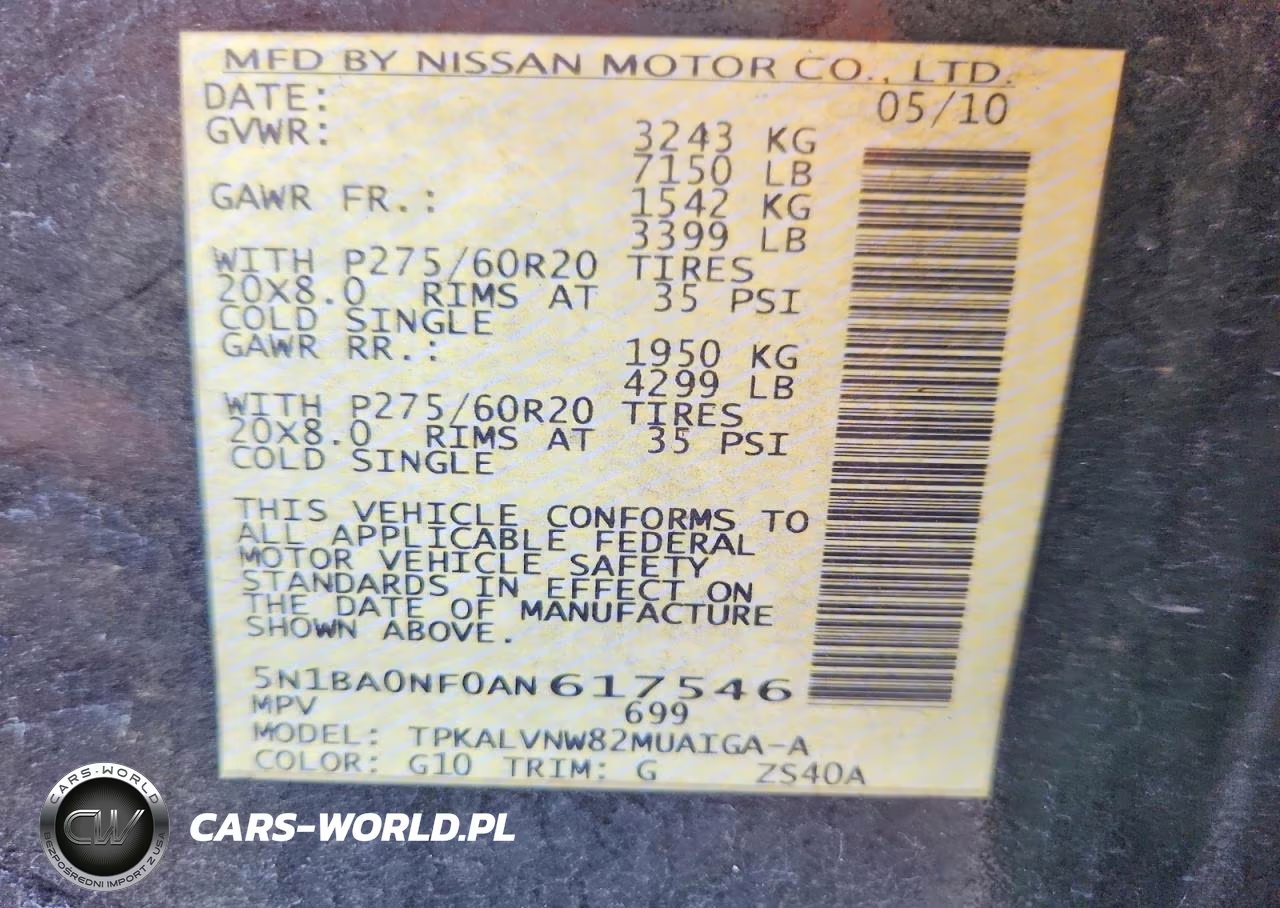 2010 Nissan Armada VIN:5N1BA0NF0AN617546 - 13