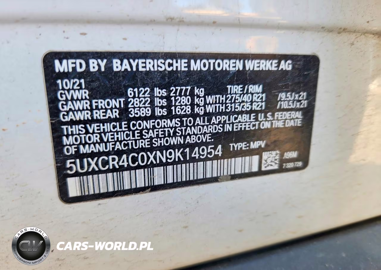 2022 BMW X5 Sdrive 40I VIN:5UXCR4C0XN9K14954 - 13