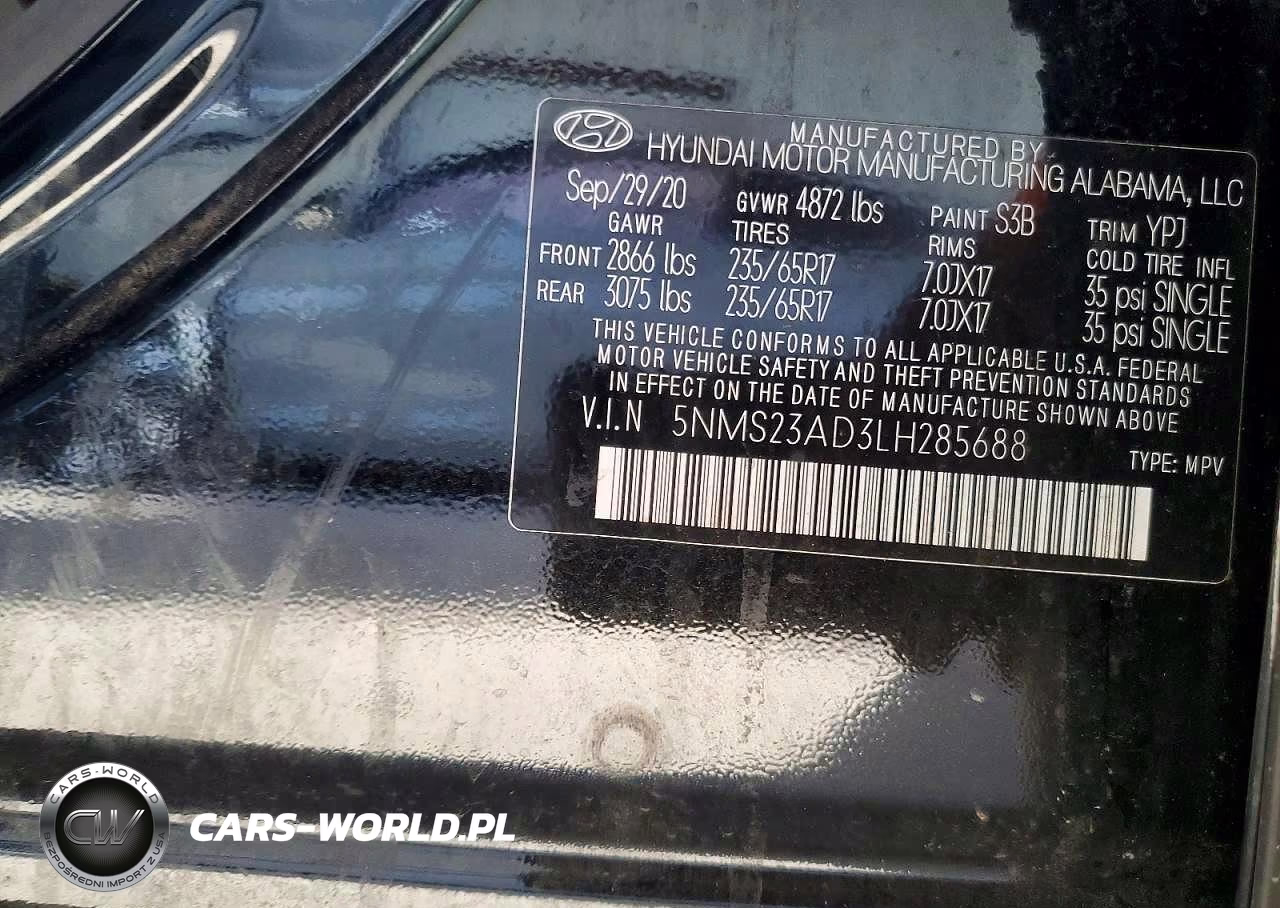 2020 Hyundai Santa Fe Se VIN:5NMS23AD3LH285688 - 13