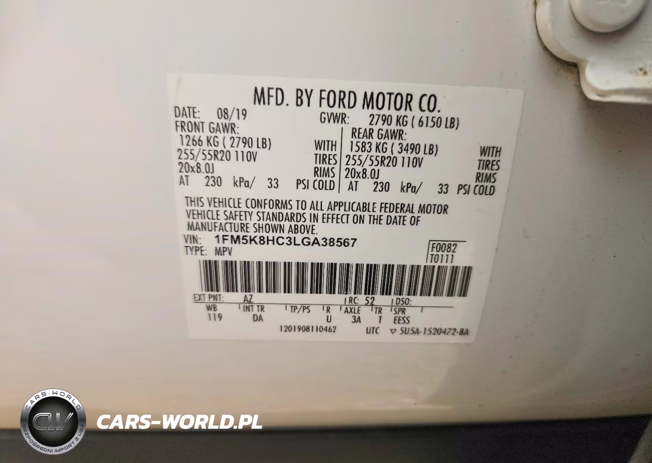 2020 Ford Explorer Platinum VIN:1FM5K8HC3LGA38567 - 14