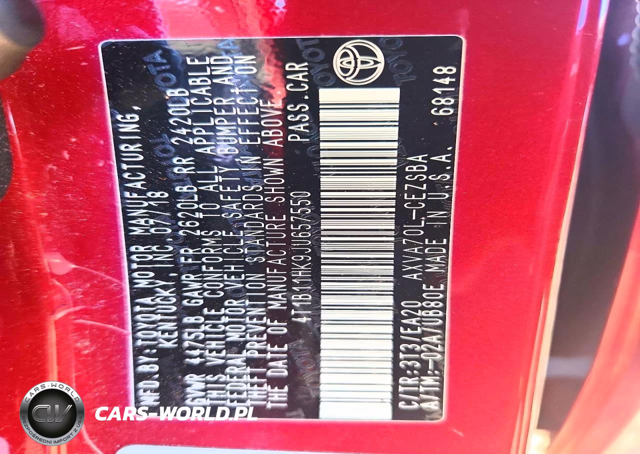 2018 Toyota Camry Se VIN:4T1B11HK9JU657550 - 12