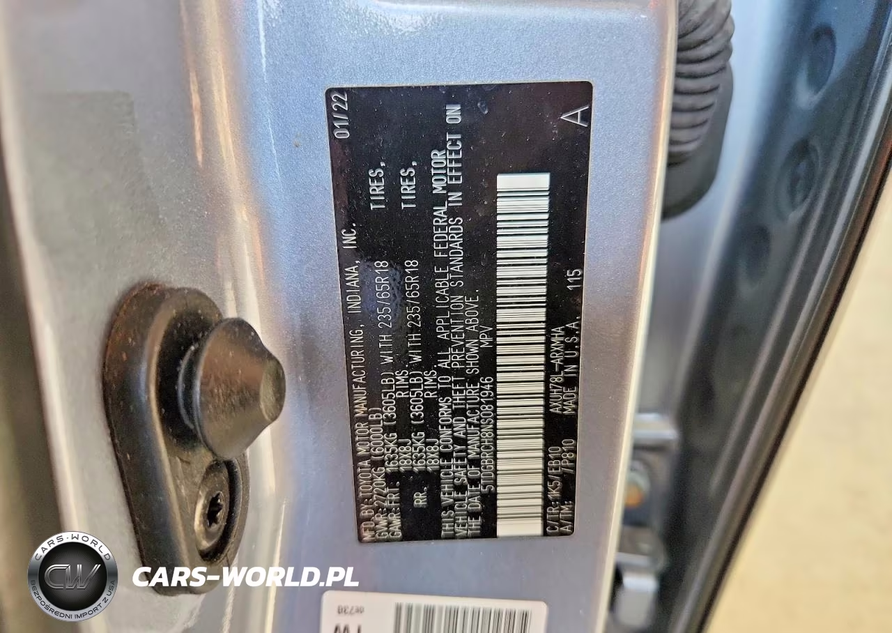 2022 Toyota Highlander Hybrid Xle VIN:5TDGBRCH8NS081946 - 14